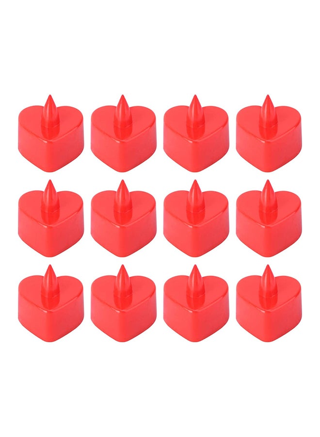 BABAZAM - 24-Piece Heart Shape Battery Included LED Candle Set red 3.5 x 4 x 4cm - Image 1