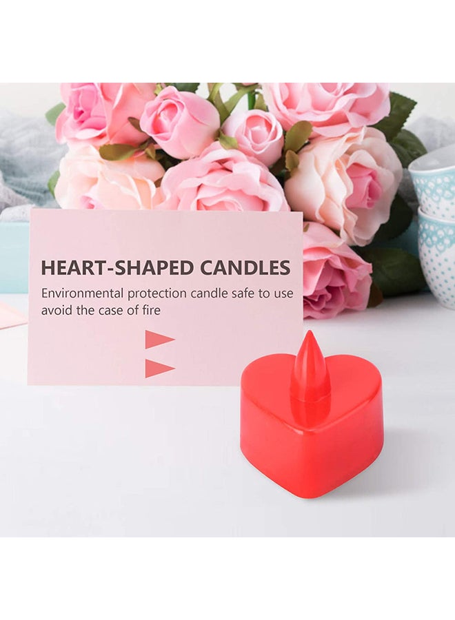 BABAZAM - 24-Piece Heart Shape Battery Included LED Candle Set red 3.5 x 4 x 4cm - Image 1