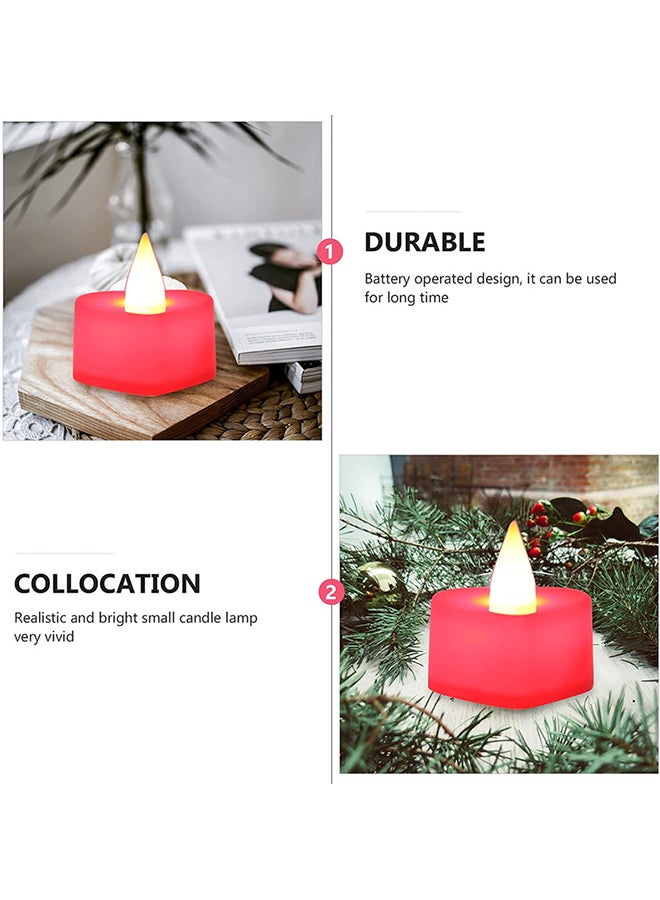BABAZAM - 24-Piece Heart Shape Battery Included LED Candle Set red 3.5 x 4 x 4cm - Image 1