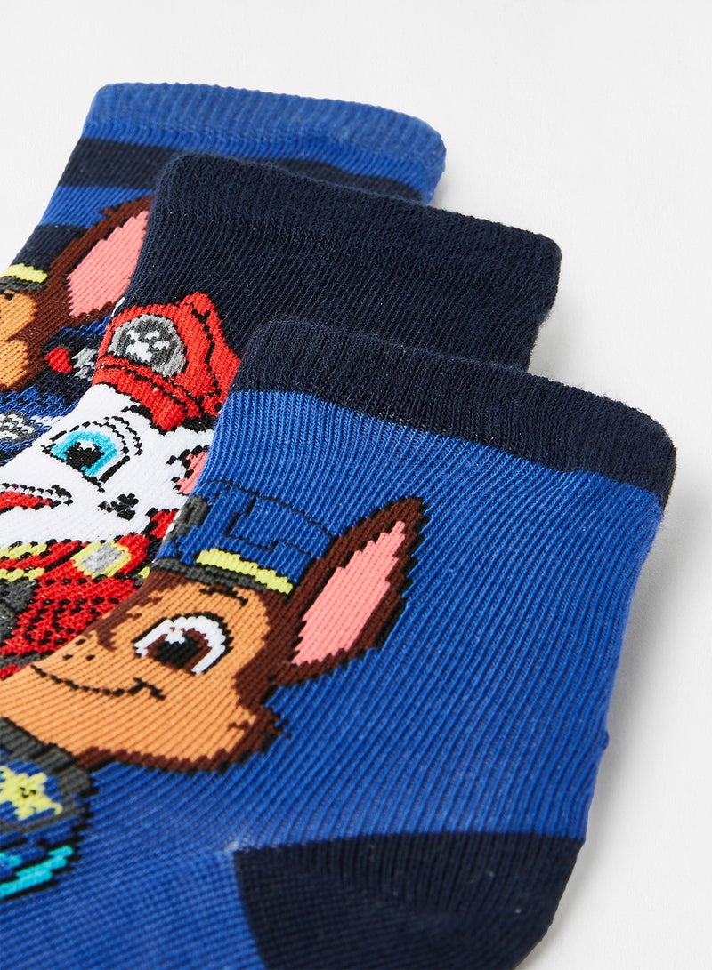 NAME IT - Kids Paw Patrol Socks (Pack of 3) Blue - Image 1