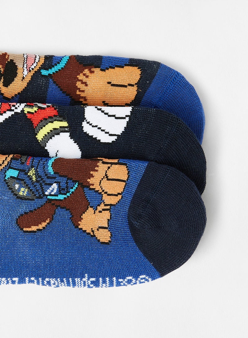 NAME IT - Kids Paw Patrol Socks (Pack of 3) Blue - Image 1