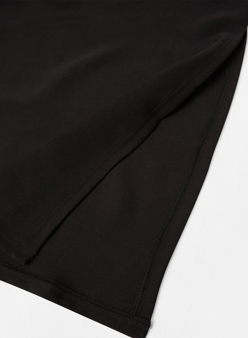Basic Tie-Waist Dress Black