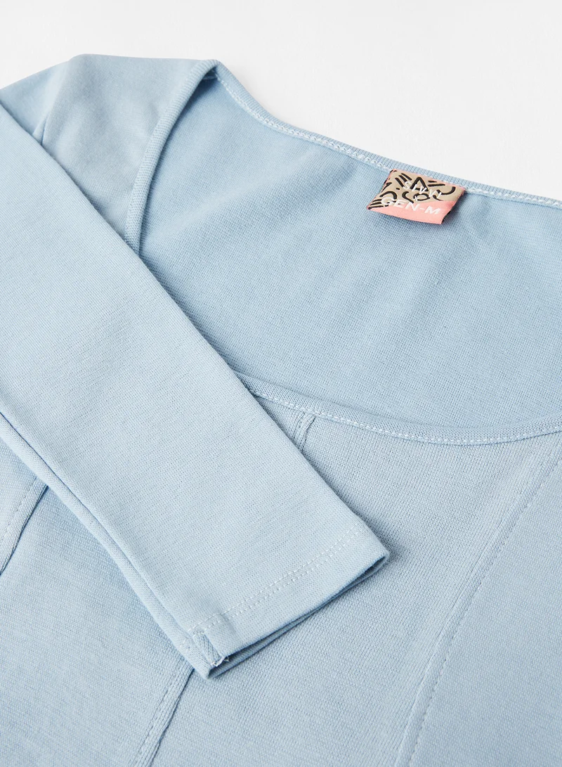 Sivvi x GenM Knitted Long Sleeve Top Blue