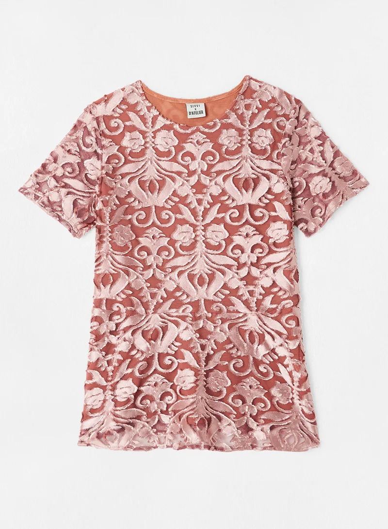 Sivvi x D'Atelier All-Over Pattern Blouse Pink