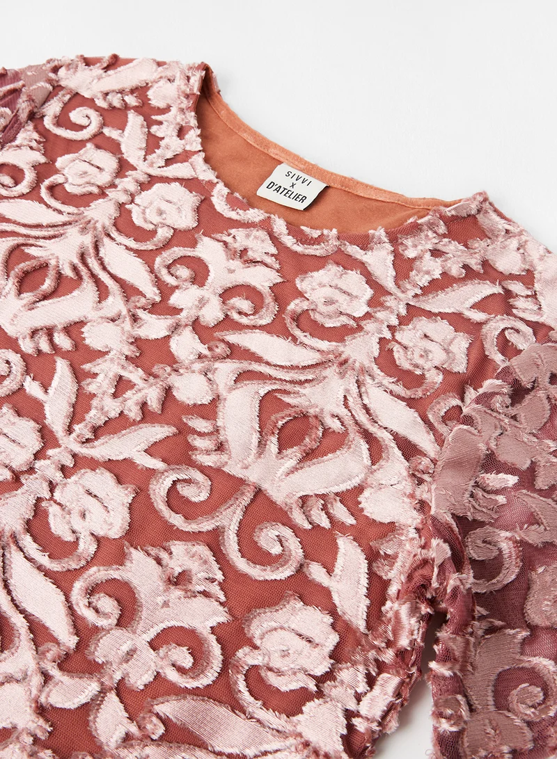 Sivvi x D'Atelier All-Over Pattern Blouse Pink