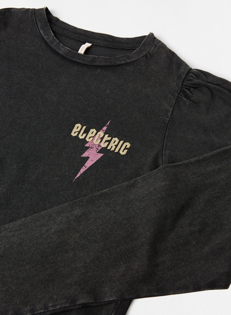 ONLY Kids/Teen Graphic T-Shirt Grey