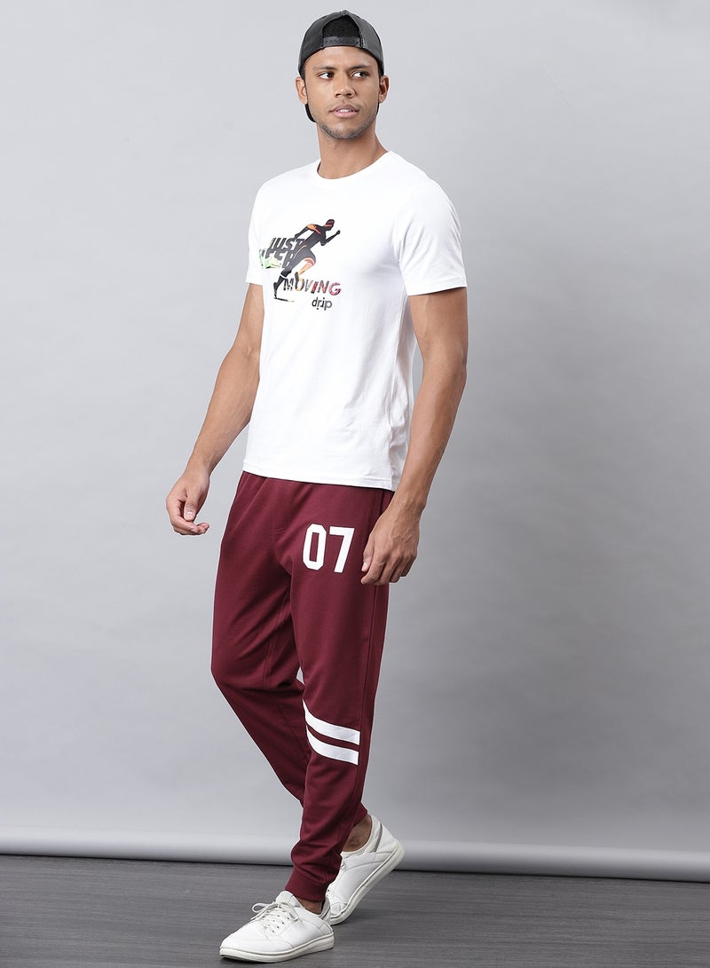 DRIP - Casual Mid-Rise Joggers Maroon - Image 1