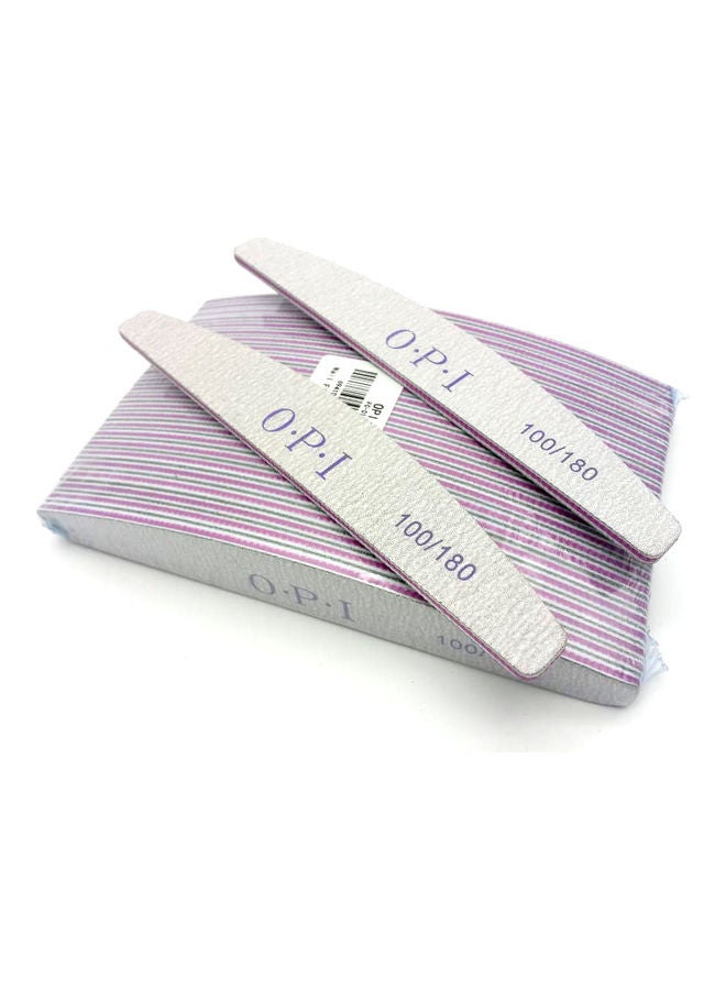 أو بي آي مبرد أظافر  من 25 قطعة بشكل هلال ونسبة خشونة للوجهين 100/180 نتوء لكل سم مربع أبيض - Image 1
