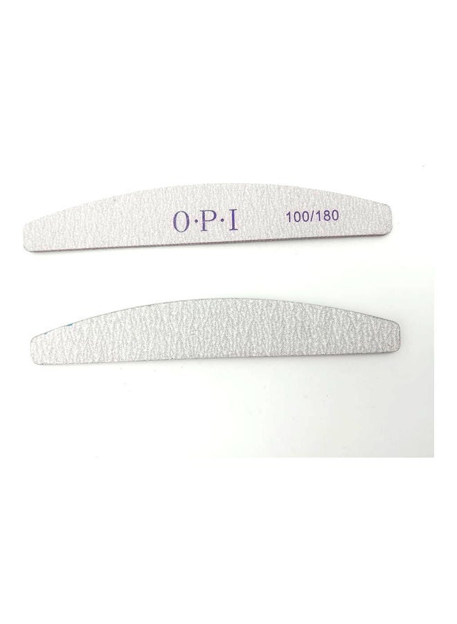أو بي آي مبرد أظافر  من 25 قطعة بشكل هلال ونسبة خشونة للوجهين 100/180 نتوء لكل سم مربع أبيض - Image 3