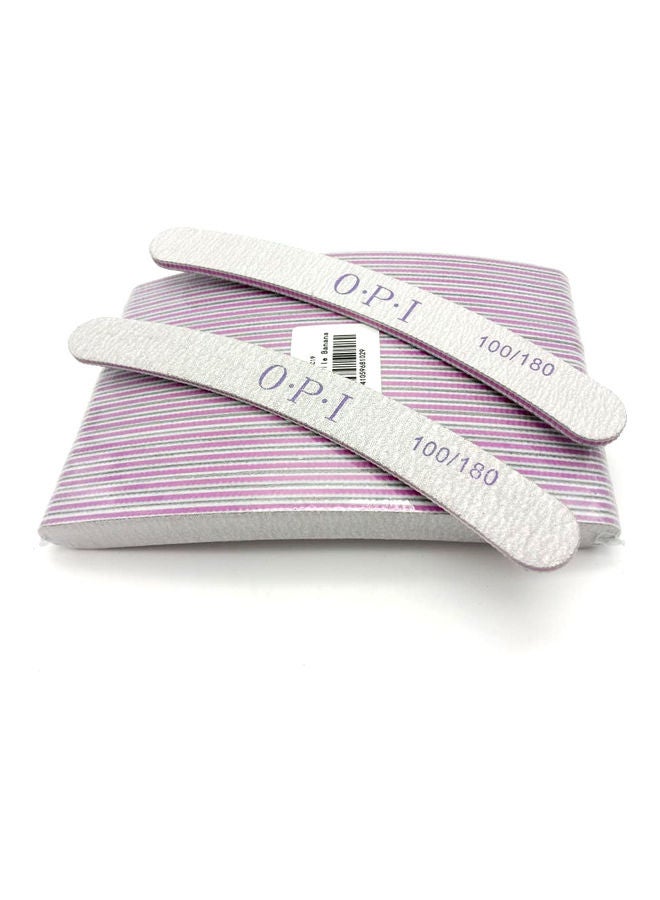 OPI 25-Piece Nail File Banana Shape 100/180 Grit White - Image 1