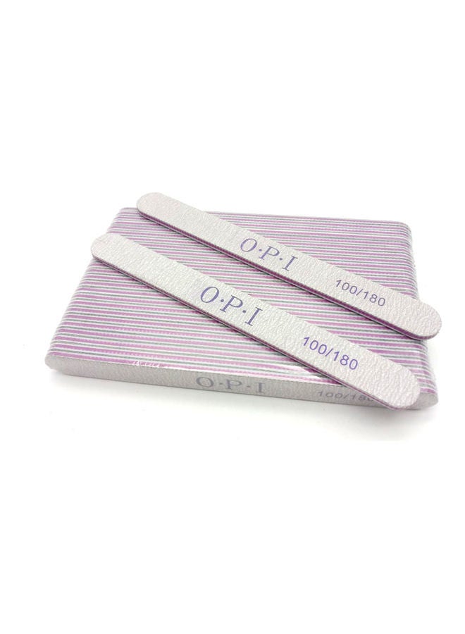 أو بي آي مبرد أظافر  من 25 قطعة بشكل مستطيل ونسبة خشونة للوجهين 100/180 نتوء لكل سم مربع أبيض - Image 1