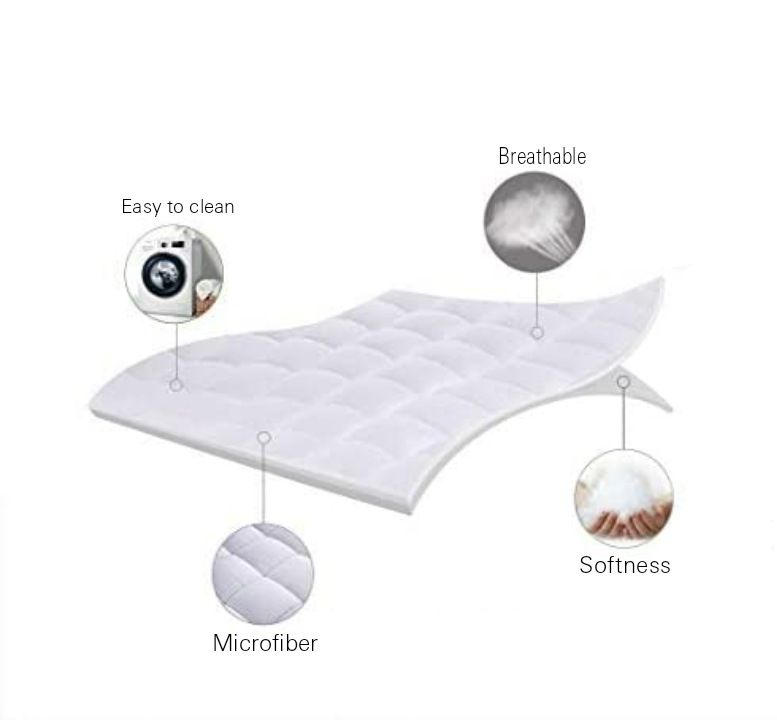 Fiber Sheet Mattress Topper Combination White 200x200cm - v1632897493/N49668650A_8