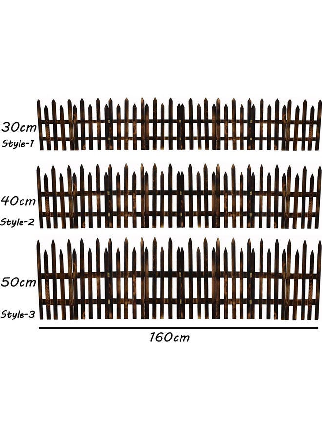 LINGWEI Wooden Solid Fence Brown 50x160x2cm - Image 3