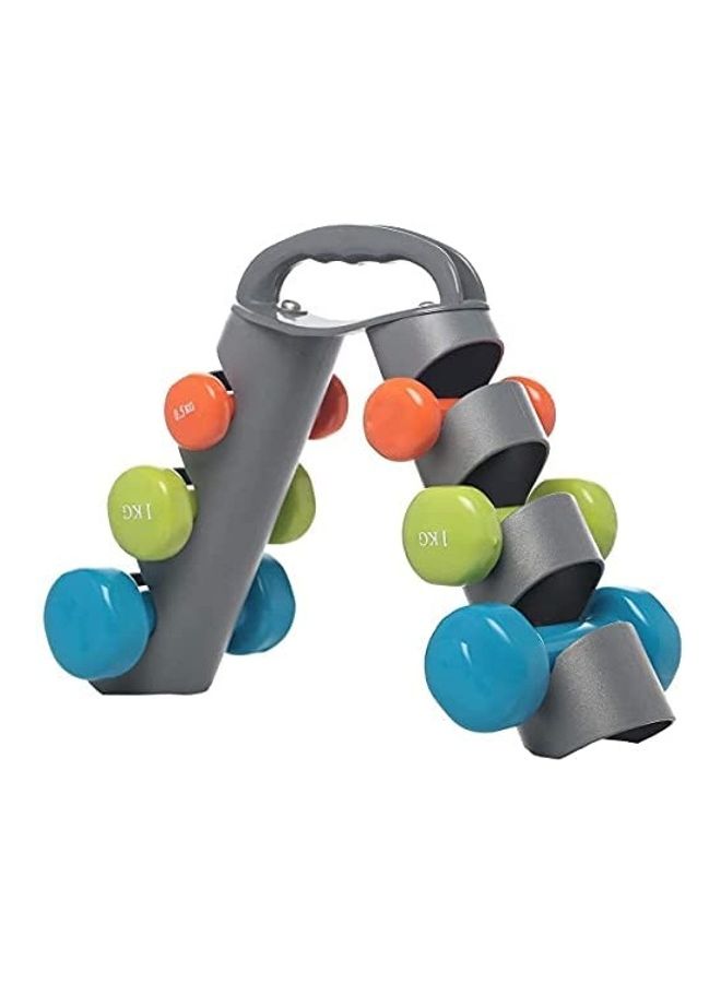 ULTIMAX - Dumbbell Set with fancy dumbbell storage Rack 7kg 2x0.5, 2x1, 2x2kg - Image 1