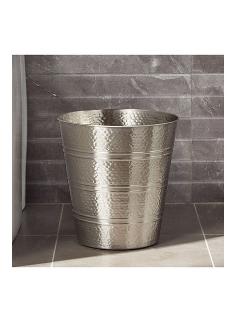 Flare Hammered Waste Bin Silver 12Liters