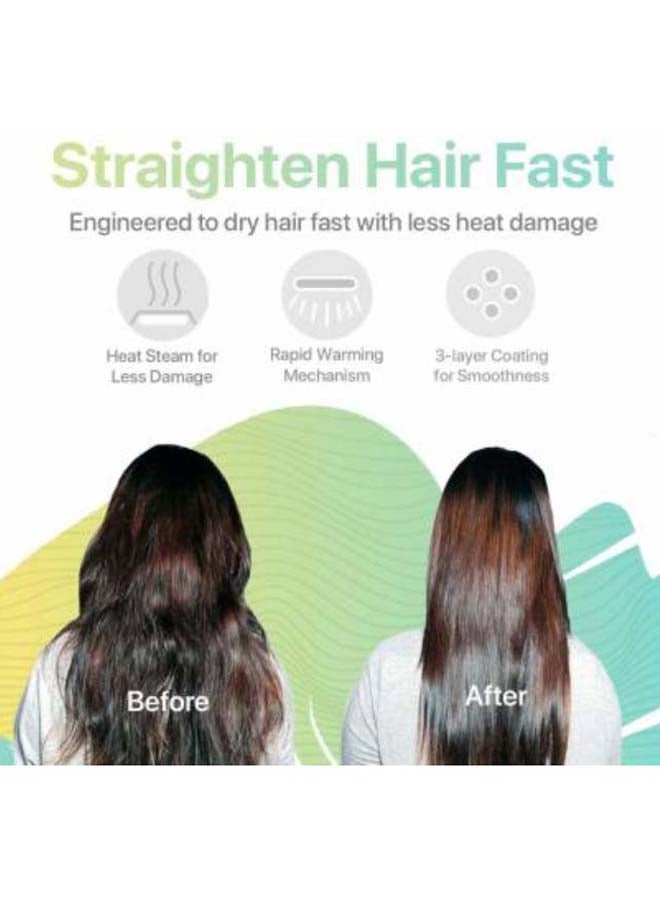 3-In-1 Electric One Step Hair Straightening Brush Pink/Black - Image 4