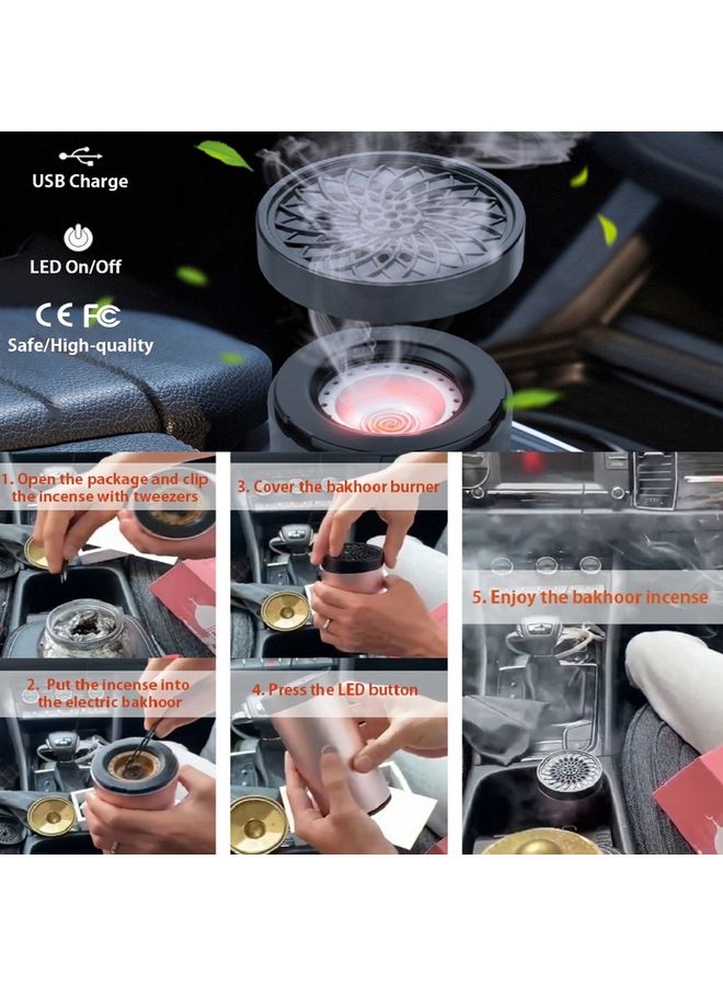 أتشز مبخرة كهربائية للسيارة قابلة للشحن، مزودة بمنفذ USB Type-C وردي 14x6x6سم  - Image 3