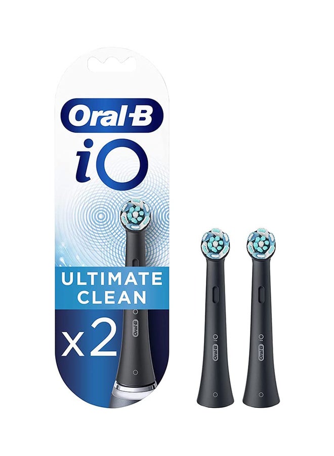 Oral-B Io Ultimate Clean Toothbrush Heads 2 Count Black  - Image 1
