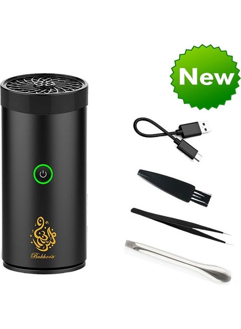 USB Type-C Power Rechargeable Incense Burner Black 14x6x6cm
