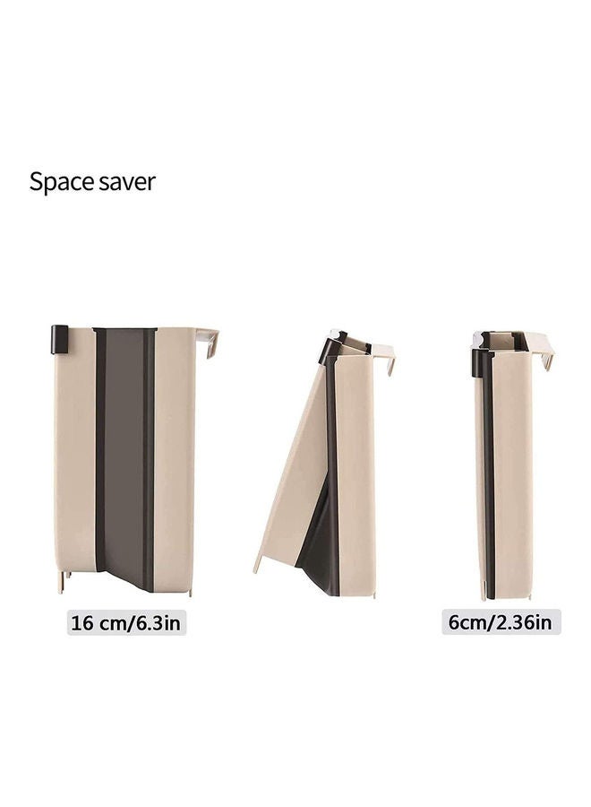 CONSUMIX Wall Mounted Folding Kitchen Hanging Cabinet Door Trash Can Beige/Brown 16x6cm - Image 2