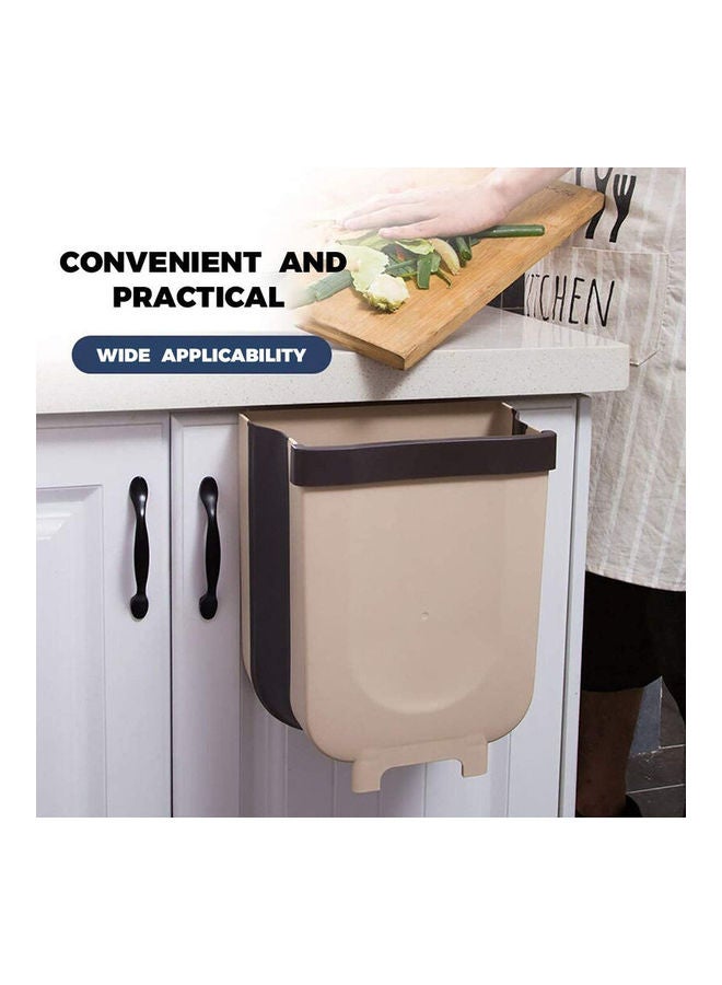 CONSUMIX Wall Mounted Folding Kitchen Hanging Cabinet Door Trash Can Beige/Brown 16x6cm - Image 4