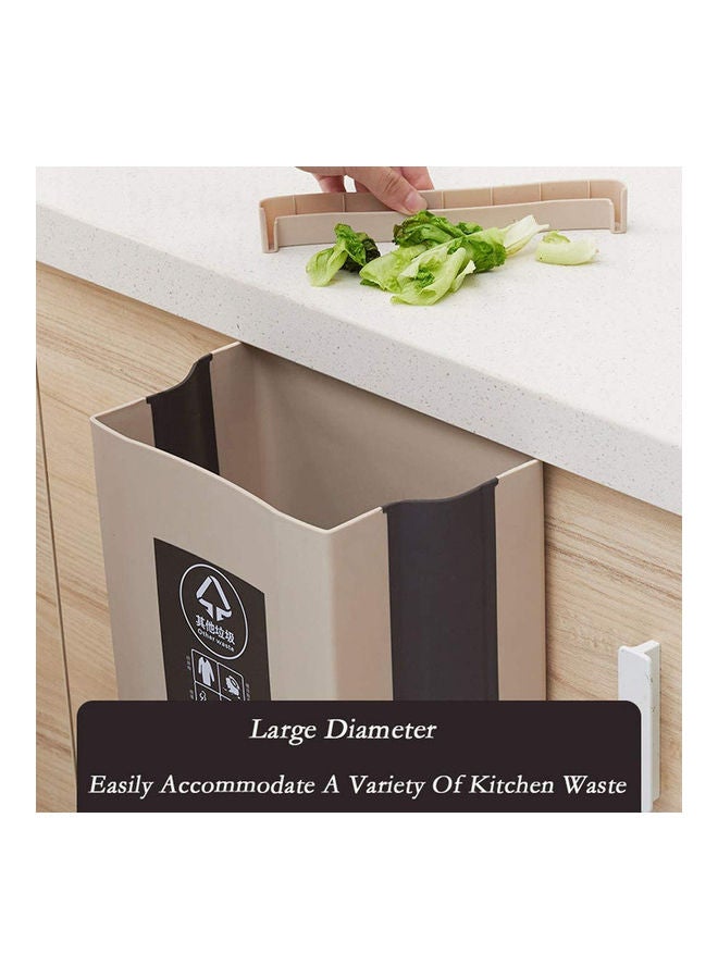CONSUMIX Wall Mounted Folding Kitchen Hanging Cabinet Door Trash Can Beige/Brown 16x6cm - Image 5