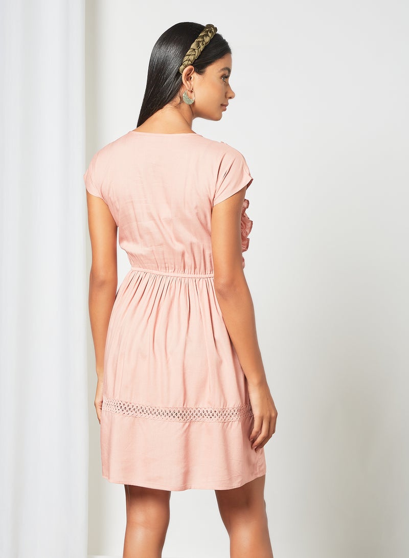 Aila Elastic Ruffle Dress Pink - Image 2