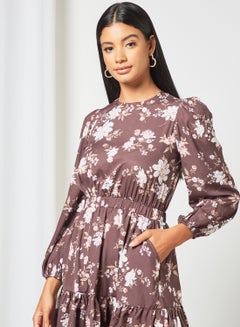 Sivvi x GenM Floral Dress Brown  - Image 2