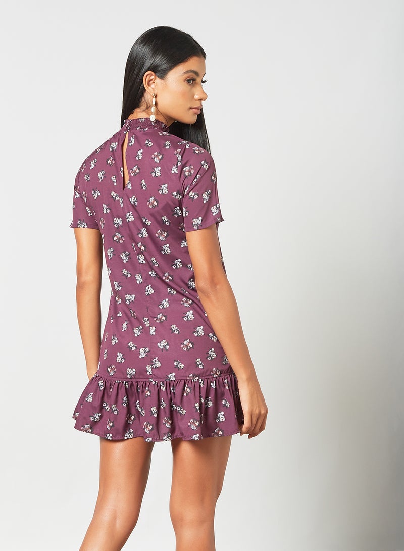 Sivvi x GenM Floral Print Mini Dress Purple  - Image 4