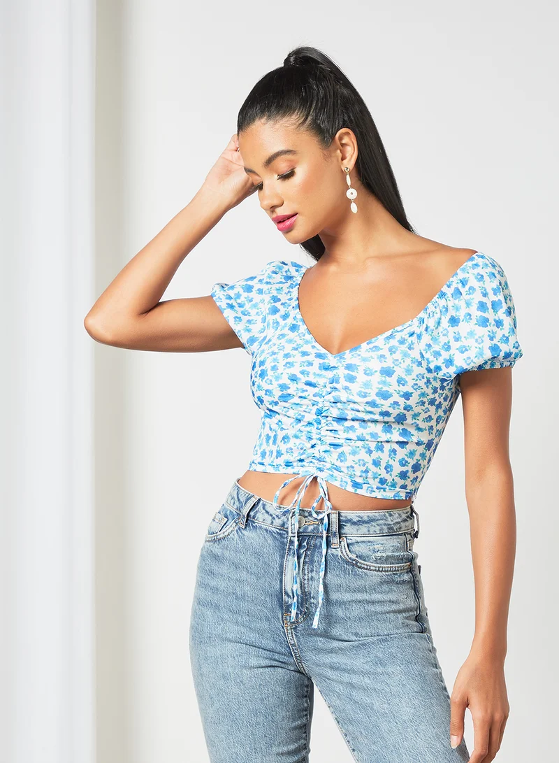 Sivvi x GenM Ruched Front Cropped Top