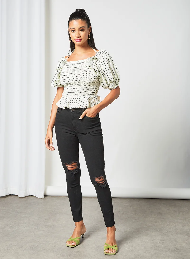 NEW LOOK Ripped Skinny Jeans Black