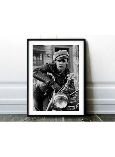 Marlon Brando Movie Poster With Frame Multicolour 30x40cm