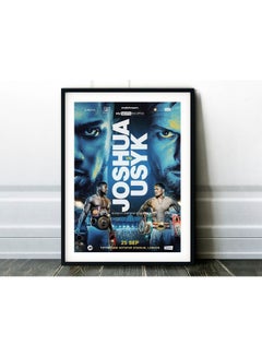 Anthony Joshua vs Oleksandr Usyk Boxing Poster With Frame Multicolour 50x40cm