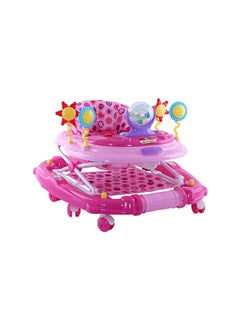 Foldable Baby Walker With 3 Position Adjustable Height And Musical Toy Bar - 6 To 18 Months