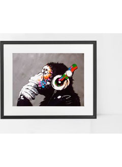 Bansky DJ Monkey Poster With Frame Multicolor 50x40cm