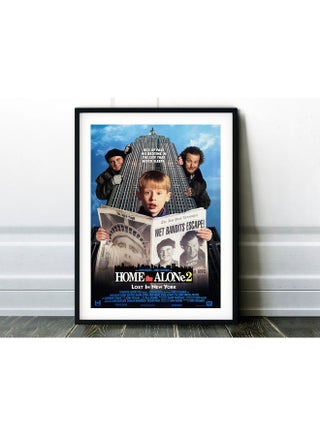 Home Alone 2 Movie Classic 90's Vintage Film Poster With Frame Multicolour 30x40cm - v1632911856/N51089924A_1