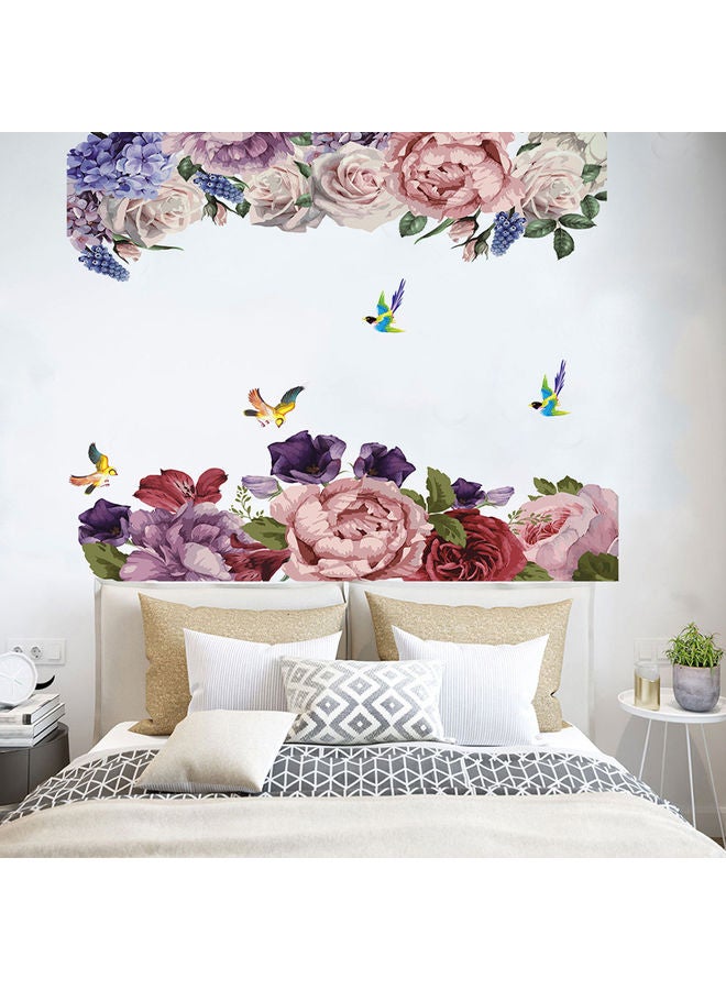 2-Piece Peony Flower PVC Wall Sticker Multicolour - Image 3