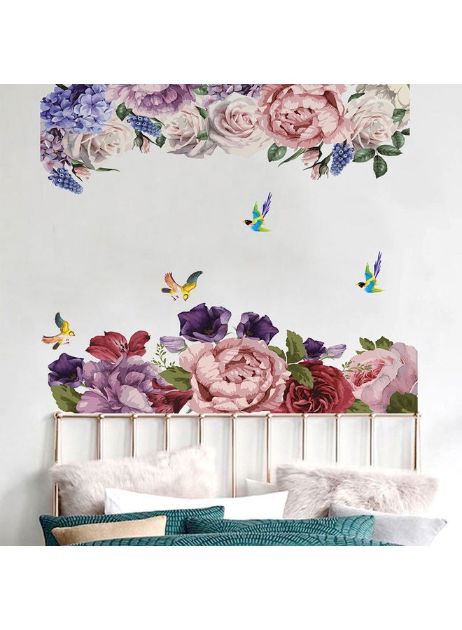 2-Piece Peony Flower PVC Wall Sticker Multicolour - Image 5
