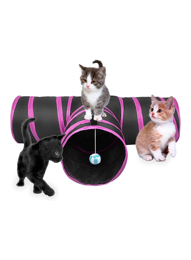 Collapsible 3 Way Fun Run Entertained Exercising And Playing Cat Toy Multicolour