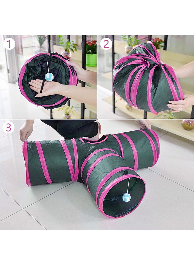 Collapsible 3 Way Fun Run Entertained Exercising And Playing Cat Toy Multicolour