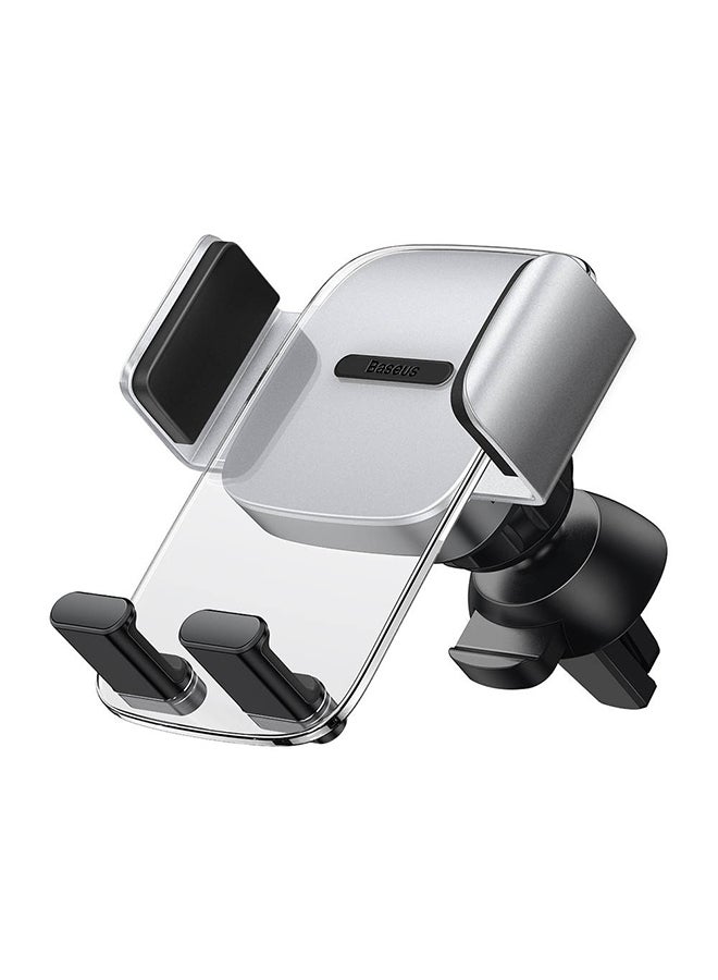 Baseus - 2-in-1 Easy Control Clamp Car Phone Holder Dashboard/Air Vent 360 Degrees Rotatable Car Phone Stand Car Mobile Stand Compatible with iPhone 13 Pro/Pro Max/Mini, Galaxy, Huawei and all 4.7-6.7'' Phone Silver - Image 1