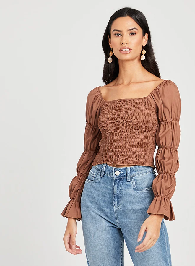 Closet By Styli Tie Neck Top Red