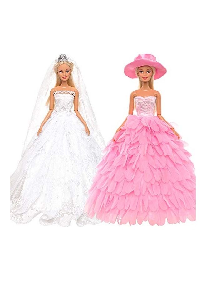 باروا فستان زفافٍ للدمية من قطعتين . 4.33 x 3.54 x 0.59بوصة - Image 1