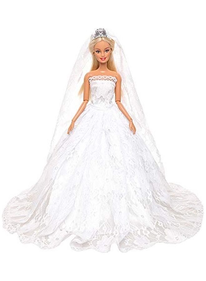 باروا فستان زفافٍ للدمية من قطعتين . 4.33 x 3.54 x 0.59بوصة - Image 3