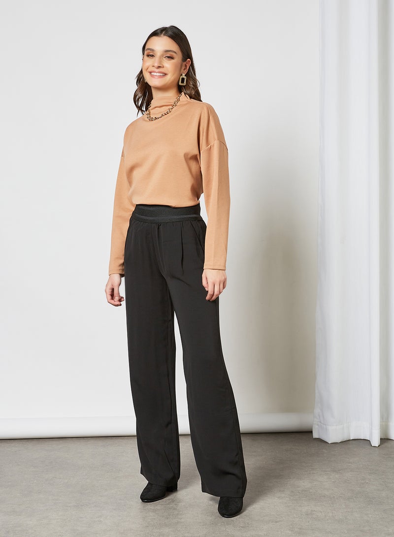ONLY Elasticated Straight Fit Pants Black  - Image 3