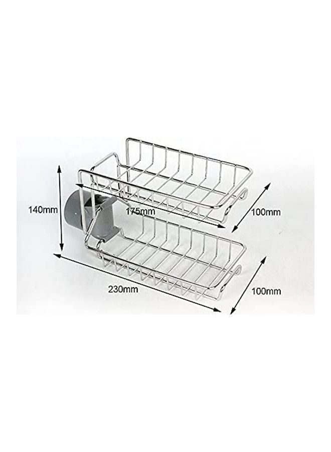 2-Tier Stainless Steel Sponge Holder for Kitchen Sink Silver 140x230x100mm - v1632915277/N51082994A_2