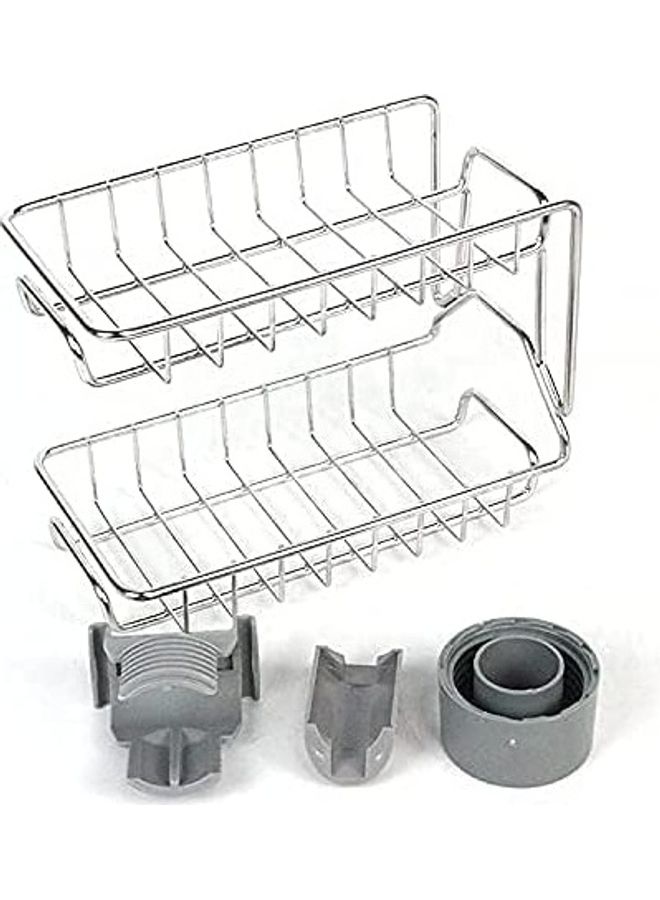 2-Tier Stainless Steel Sponge Holder for Kitchen Sink Silver 140x230x100mm - v1632915277/N51082994A_5