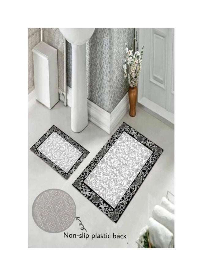 snooze Non-Slip Velvet Bathroom Set 2 Pieces - Classic Design classic design 50*70cm  - Image 2