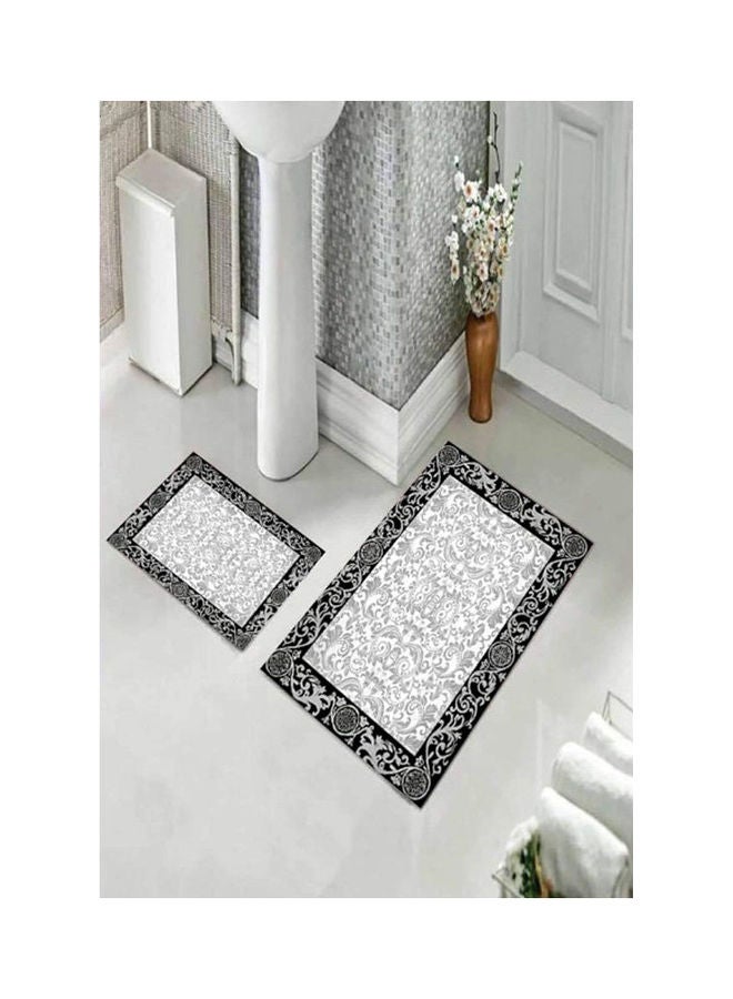 snooze Non-Slip Velvet Bathroom Set 2 Pieces - Classic Design classic design 50*70cm  - Image 1