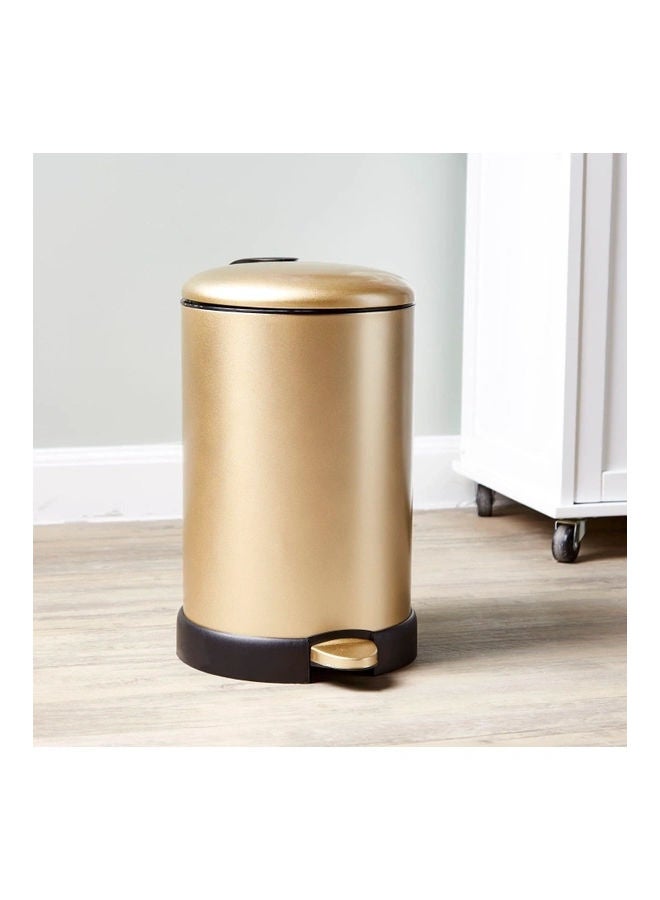 Generic Soft Close Round Step Bin Gold 12Liters 
